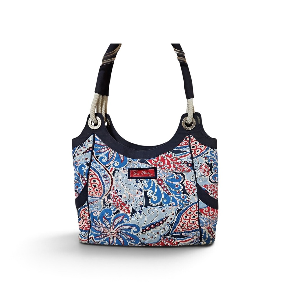 Vera Bradley Americana Paisley Cotton Canvas Hobo Shoulder Bag 0421